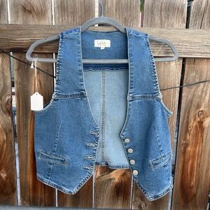 Nicole Miller Blue Denim Vest